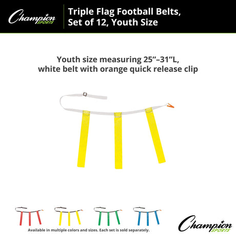 TRIPLE FLAG FOOTBALL SET, YOUTH BLUE