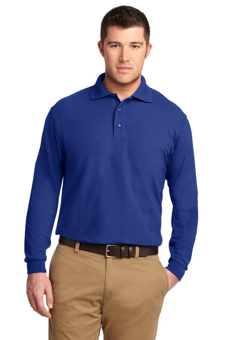 Port Authority ® Tall Silk Touch™ Long Sleeve Polo. TLK500LS - Port Authority TLK500LS Polos/Knits Port Authority Royal LT