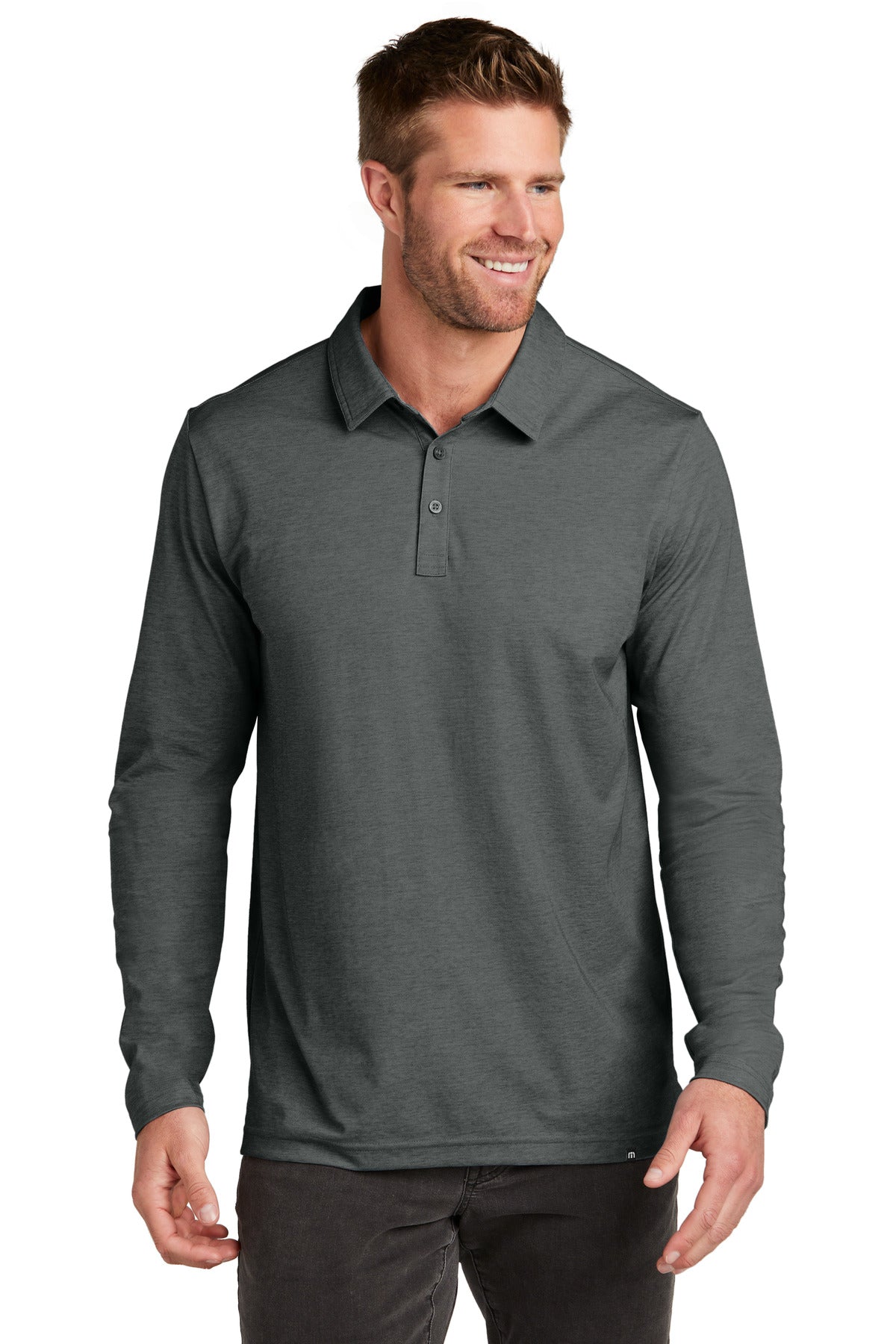 TravisMathew TM1MZ343 Oceanside Heather Long Sleeve Polo