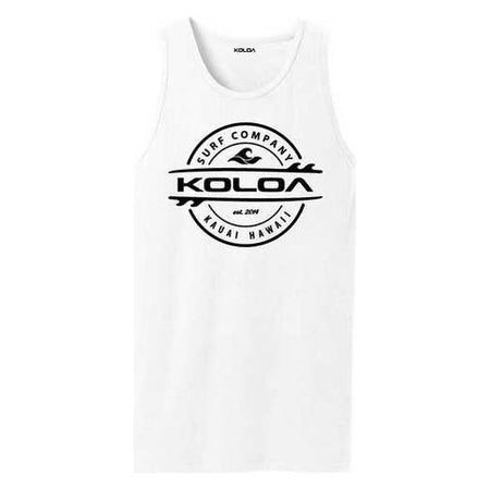 Koloa Surf Co. Thruster Surfboard Logo Pigment-Dyed Tank Tops in Sizes S-4XL Koloa Surf Company Tank Tops