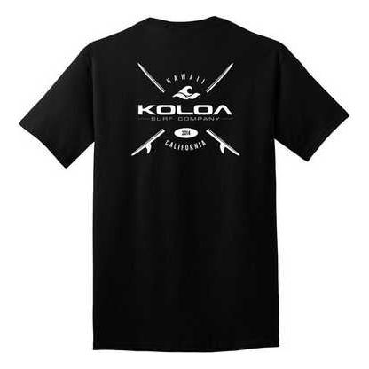 Koloa Surf Cross Boards Logo Heavy Cotton T-Shirts. Regular, Big and Tall Sizes Koloa Surf Company Mens Apparel