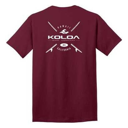 Koloa Surf Cross Boards Logo Heavy Cotton T-Shirts. Regular, Big and Tall Sizes Koloa Surf Company Mens Apparel