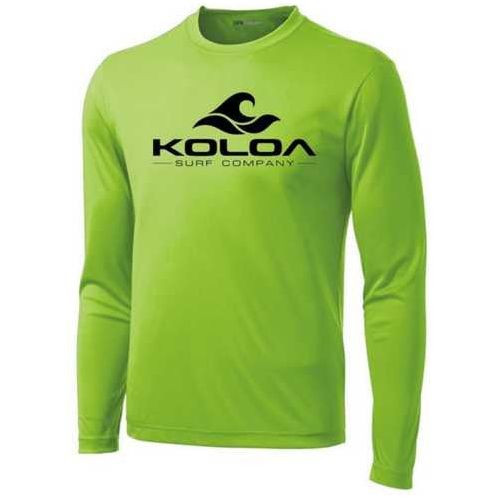 Koloa Surf Co. Wave Logo Long Sleeve Dri-Equip Athletic Shirts Koloa Surf Company Men's Shirts