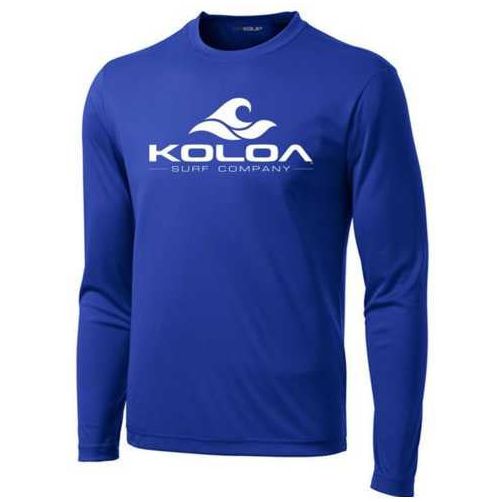 Koloa Surf Co. Wave Logo Long Sleeve Dri-Equip Athletic Shirts Koloa Surf Company Men's Shirts