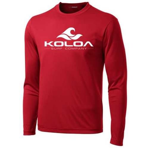 Koloa Surf Co. Wave Logo Long Sleeve Dri-Equip Athletic Shirts Koloa Surf Company Men's Shirts