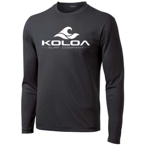 Koloa Surf Co. Wave Logo Long Sleeve Dri-Equip Athletic Shirts Koloa Surf Company Men's Shirts