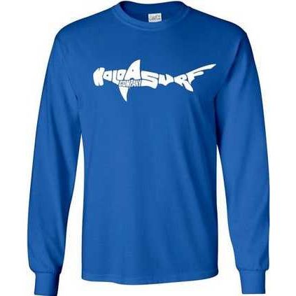 Koloa Surf Co. SHARK Logo Long Sleeve 50/50 Cotton/Poly T-Shirt Koloa Surf Company Men's Shirts