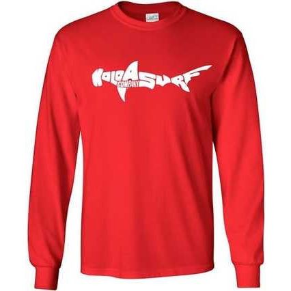 Koloa Surf Co. SHARK Logo Long Sleeve 50/50 Cotton/Poly T-Shirt Koloa Surf Company Men's Shirts