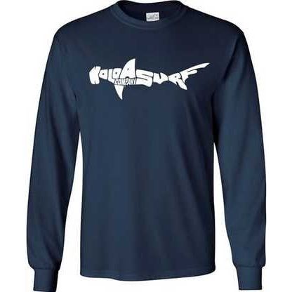 Koloa Surf Co. SHARK Logo Long Sleeve 50/50 Cotton/Poly T-Shirt Koloa Surf Company Men's Shirts