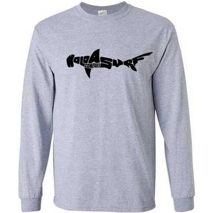 Koloa Surf Co. SHARK Logo Long Sleeve 50/50 Cotton/Poly T-Shirt Koloa Surf Company Men's Shirts