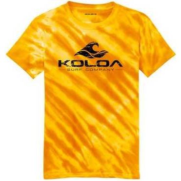 Koloa Surf Co. Vintage Wave Logo Tiger Stripe Tie-Dye T-Shirts Koloa Surf Company Men's Shirts