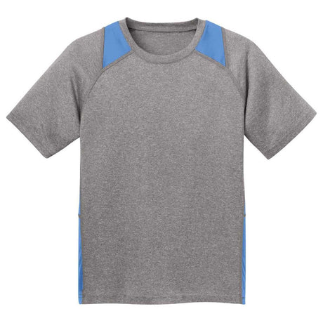 Youth All Sport 2-Color Heather Athletic T-Shirts in 10 Colors. Sizes S-XL DRI-EQUIP