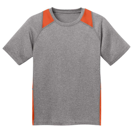 Youth All Sport 2-Color Heather Athletic T-Shirts in 10 Colors. Sizes S-XL DRI-EQUIP