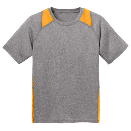 Youth All Sport 2-Color Heather Athletic T-Shirts in 10 Colors. Sizes S-XL DRI-EQUIP