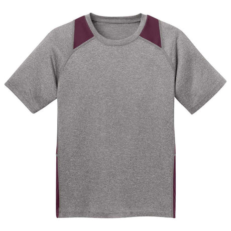 Youth All Sport 2-Color Heather Athletic T-Shirts in 10 Colors. Sizes S-XL DRI-EQUIP