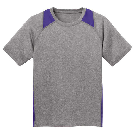 Youth All Sport 2-Color Heather Athletic T-Shirts in 10 Colors. Sizes S-XL DRI-EQUIP