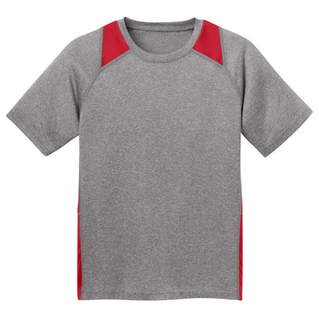 Youth All Sport 2-Color Heather Athletic T-Shirts in 10 Colors. Sizes S-XL DRI-EQUIP