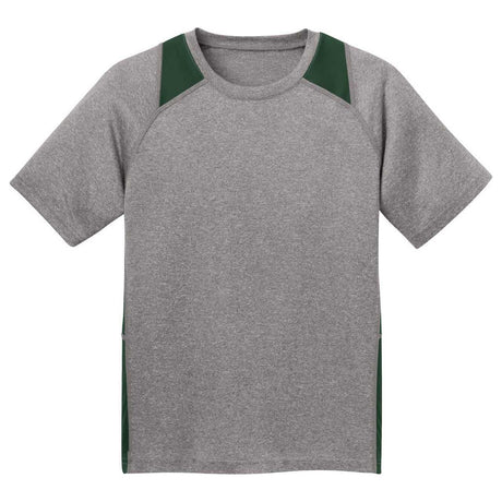 Youth All Sport 2-Color Heather Athletic T-Shirts in 10 Colors. Sizes S-XL DRI-EQUIP
