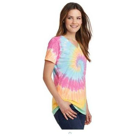 Joe's USA Ladies Colorful Tie-Dye-V-Neck Tees Koloa Surf Company Shirts