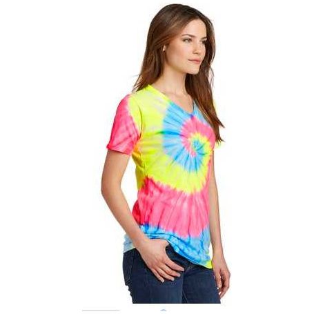 Joe's USA Ladies Colorful Tie-Dye-V-Neck Tees Koloa Surf Company Shirts