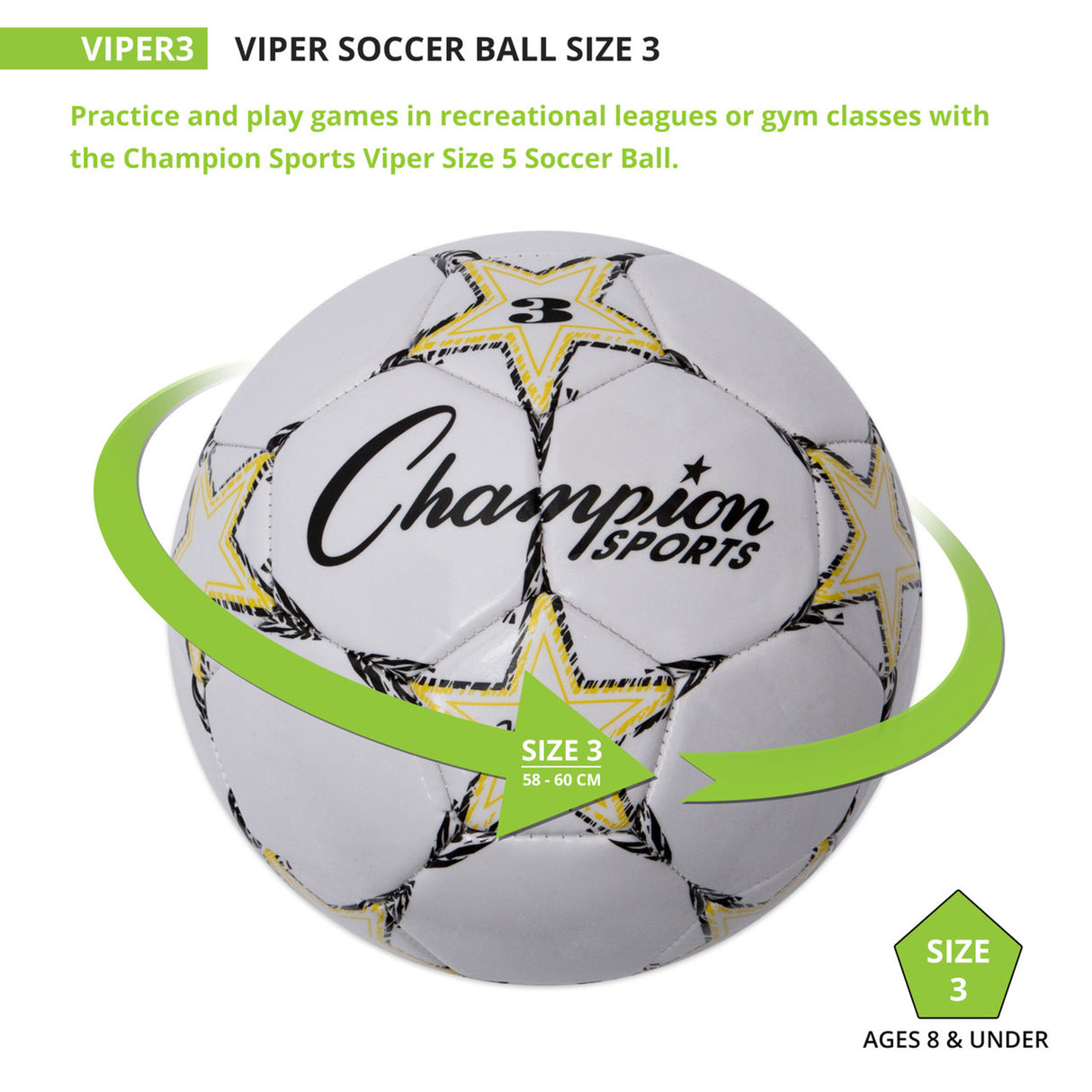 Champion Sports VIPER SOCCER BALL SIZE 3