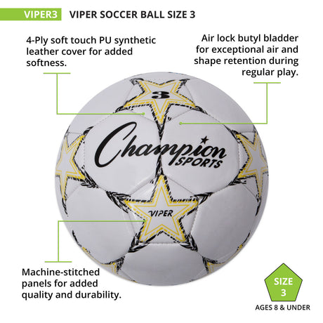 Champion Sports VIPER SOCCER BALL SIZE 3