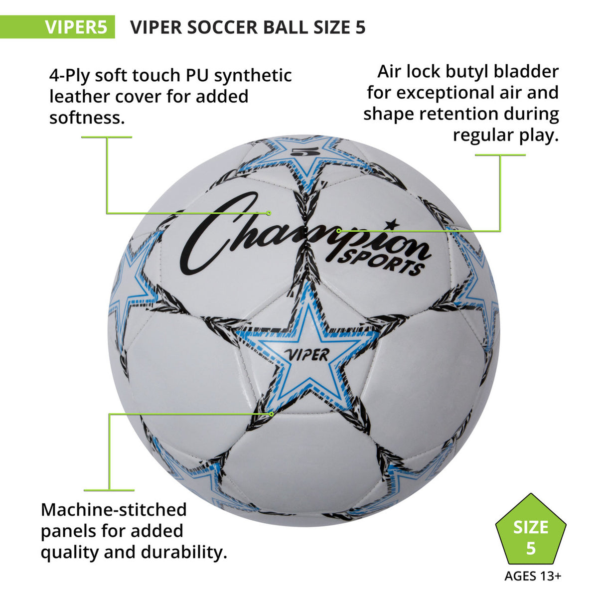 Champion Sports VIPER SOCCER BALL SIZE 3