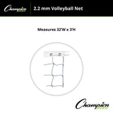 Champion Sports 2.2 MM VOLLEYBALL NET, VN2