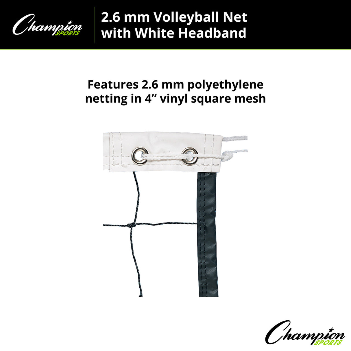 Champion Sports 2.6 MM VOLLEYBALL NET, VN20