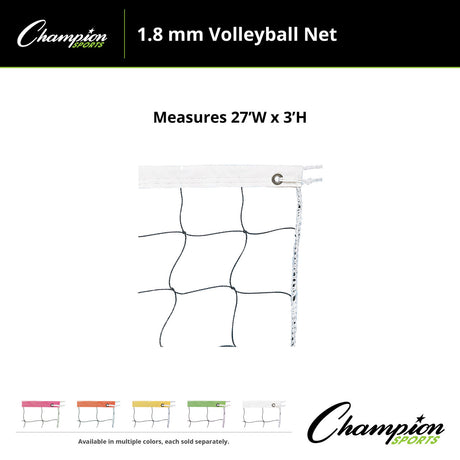 Champion Sports VN2B Volleyball Net Color Headband White