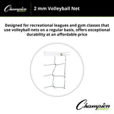 Champion Sports 2 MM NYLON VOLLEYBALL NET, VN3
