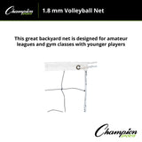 Champion Sports 1.8 MM VOLLEYBALL NET, VN4