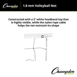 Champion Sports 1.8 MM VOLLEYBALL NET, VN4