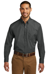 Port Authority W100 Long Sleeve Carefree Poplin Shirt