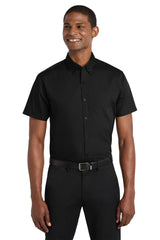Port Authority W101 Short Sleeve Carefree Poplin Shirt Men's Easy Care Woven