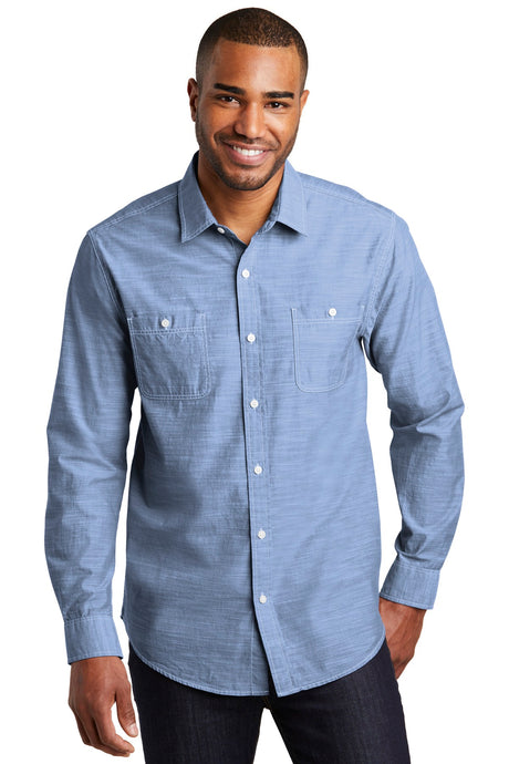 Port Authority W380 Slub Chambray Shirt Wholesale Blank
