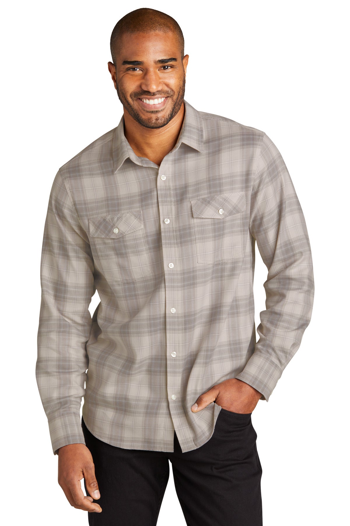 Port Authority ®  Long Sleeve Ombre Plaid Shirt W672 - Port Authority W672