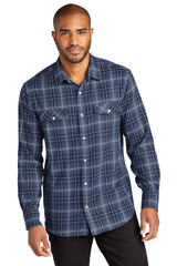 Port Authority ®  Long Sleeve Ombre Plaid Shirt W672 - Port Authority W672