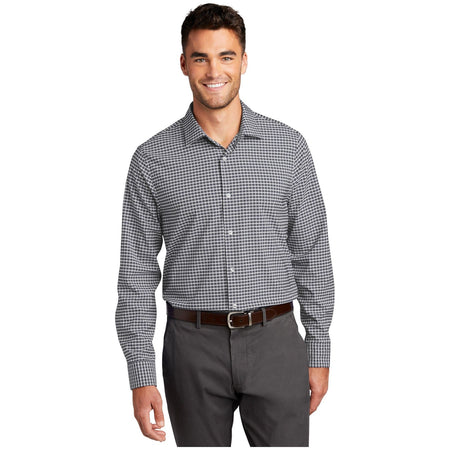 Port Authority ® City Stretch Shirt W680 - Port Authority W680 Woven Shirts Port Authority Graphite/ White XS