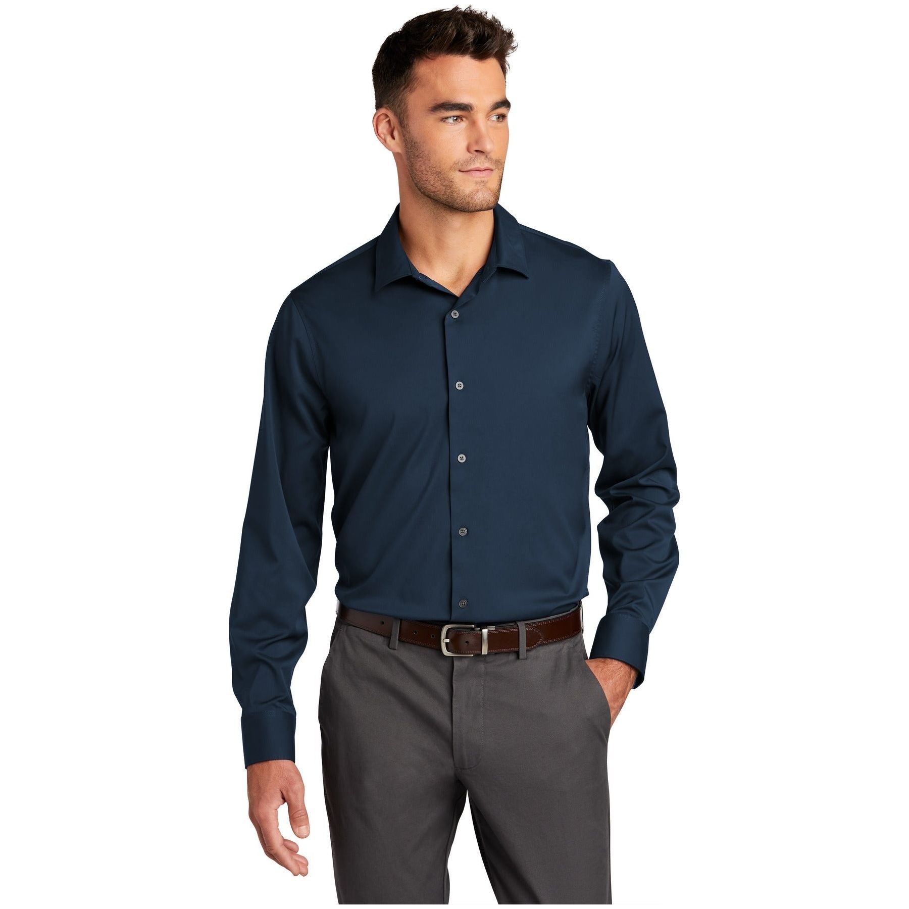 Port Authority ® City Stretch Shirt W680 - Port Authority W680 Woven Shirts Port Authority River Blue Navy XS