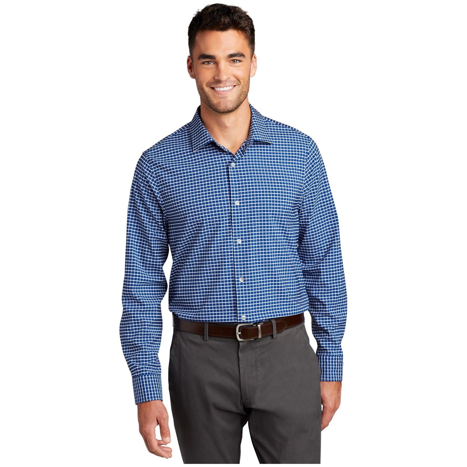 Port Authority ® City Stretch Shirt W680 - Port Authority W680 Woven Shirts Port Authority True Blue/ White XS