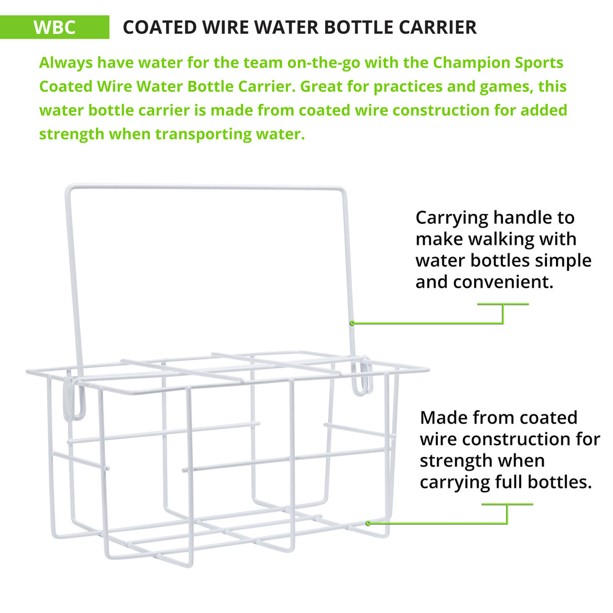 Champion Sports COATED WIRE WATER BOTTLE CARRIER