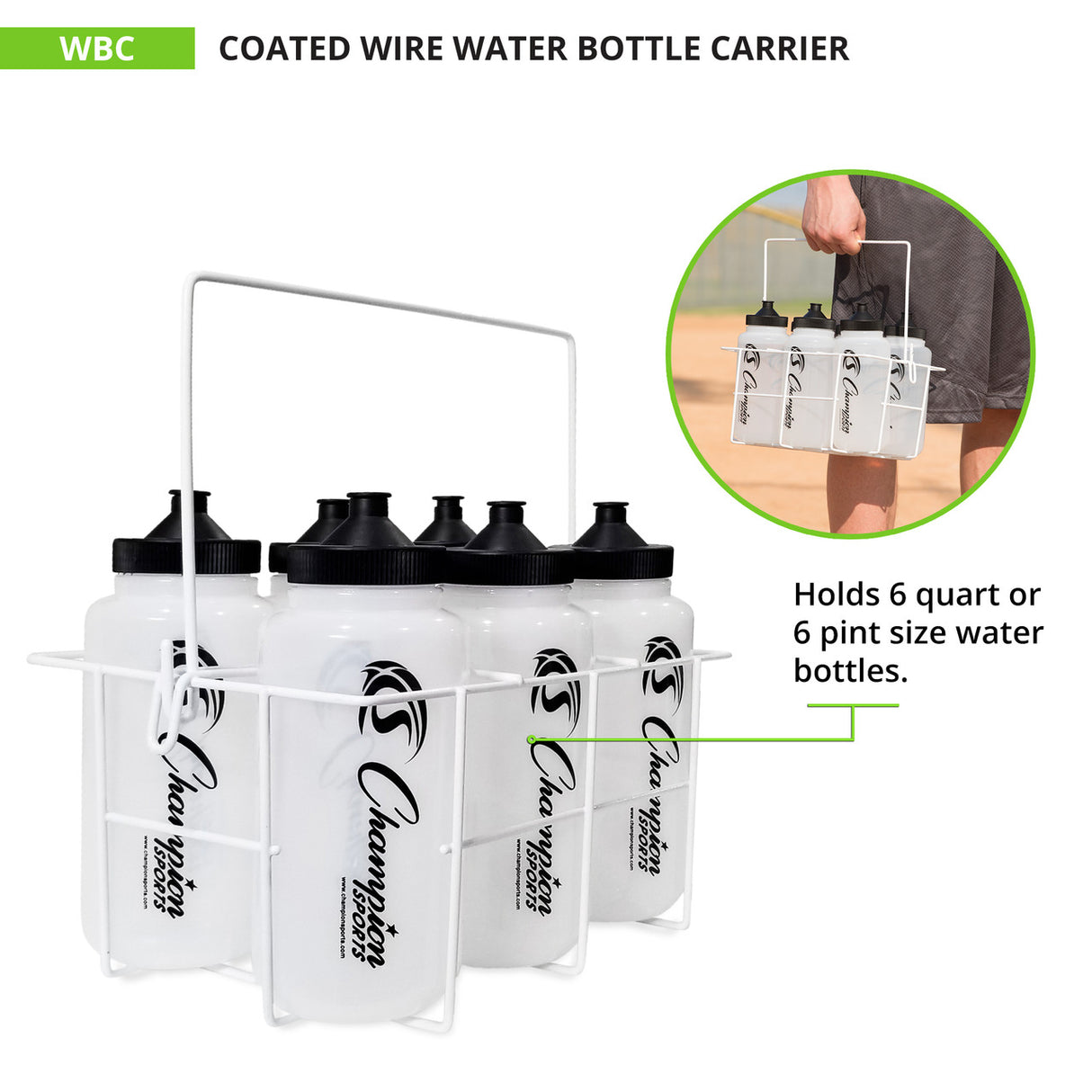 Champion Sports COATED WIRE WATER BOTTLE CARRIER