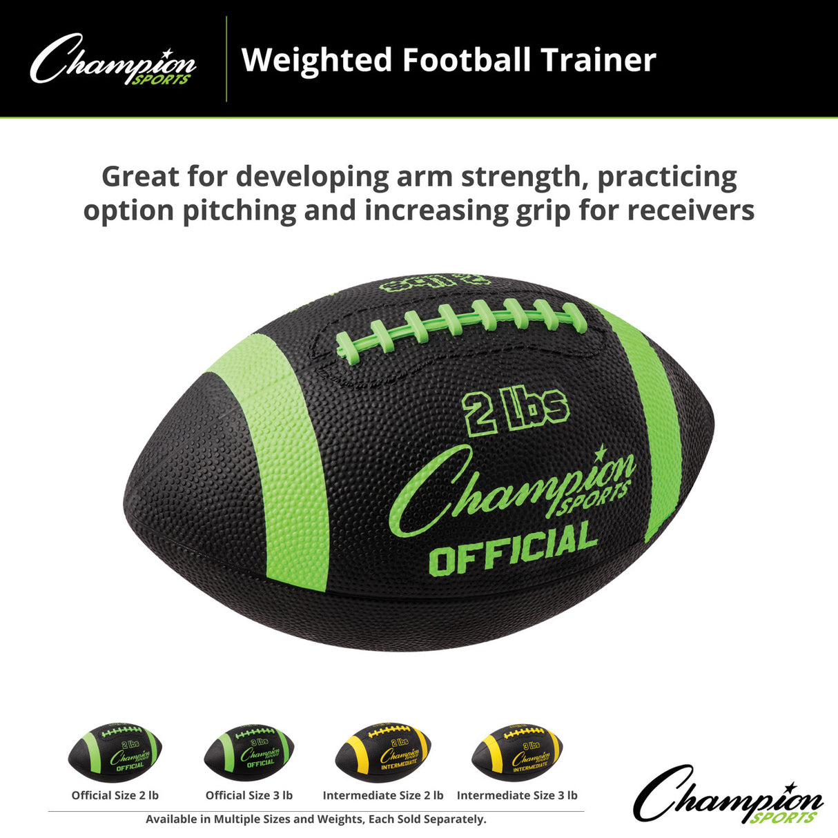 Champion Sports WEIGHTED FOOTBALL TRAINER OFFICIAL, 2 LB