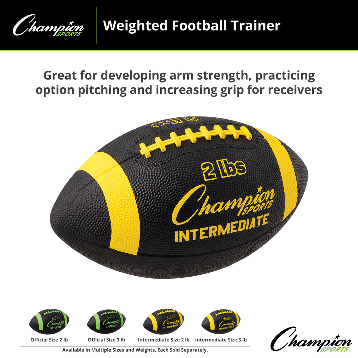 Champion Sports WEIGHTED FOOTBALL TRAINER OFFICIAL, 2 LB