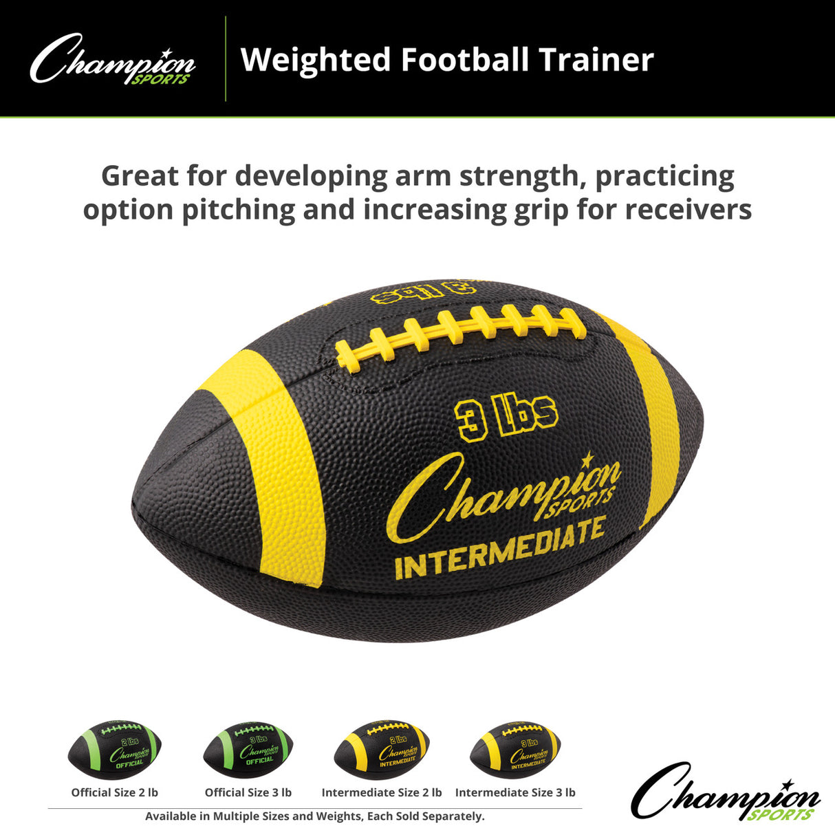Champion Sports WEIGHTED FOOTBALL TRAINER OFFICIAL, 2 LB