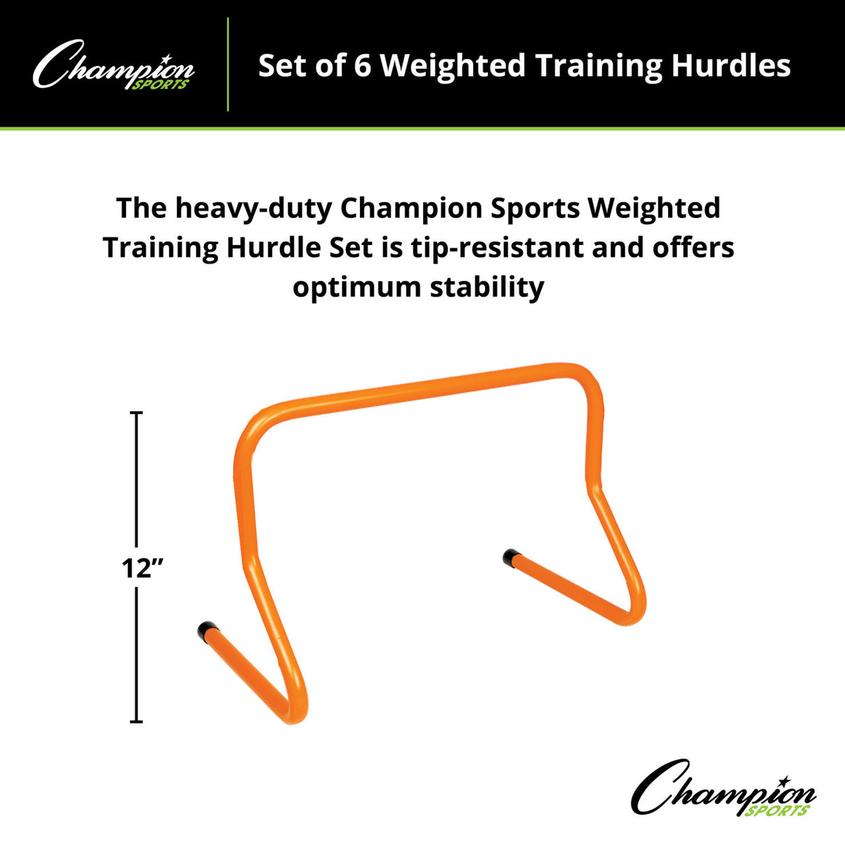 Champion Sports WEIGHTED TRAINING HURDLE SET 12" H