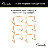Champion Sports WEIGHTED TRAINING HURDLE SET 12" H
