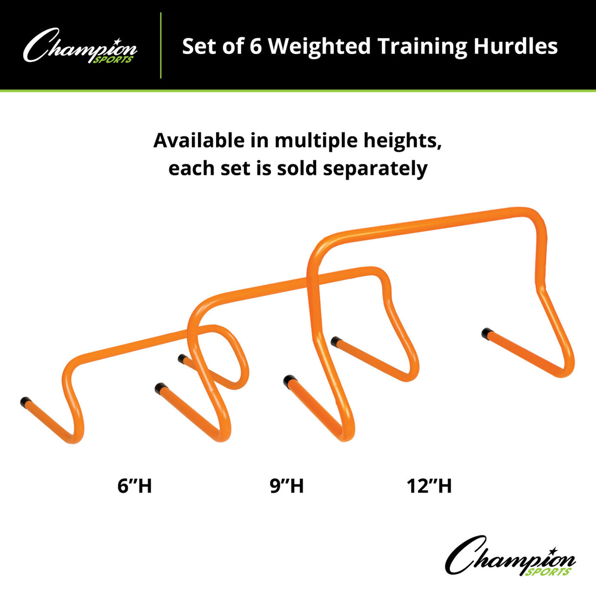 Champion Sports WEIGHTED TRAINING HURDLE SET 12" H
