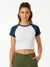 Joe's USA Premium Women's Micro Rib Raglan Baby Tee